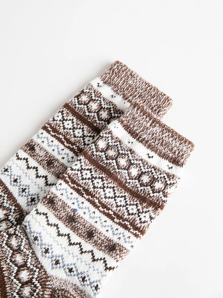 High All-Over FairIsle Crew Socks