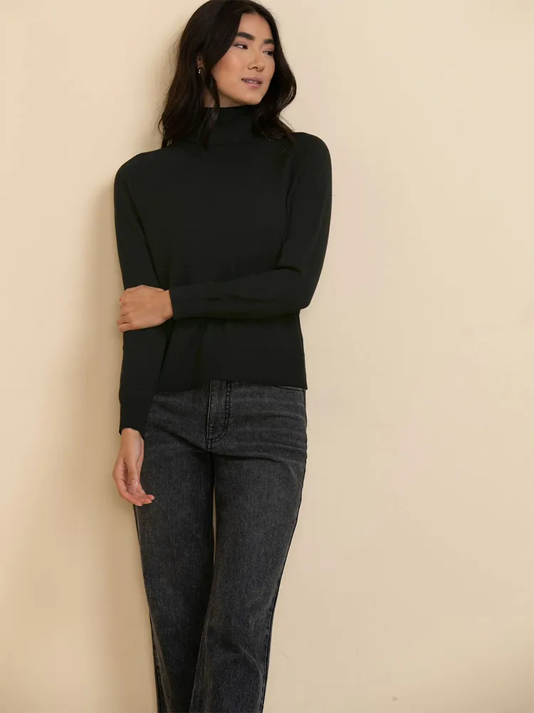 Cashmere-Blend Turtleneck Sweater