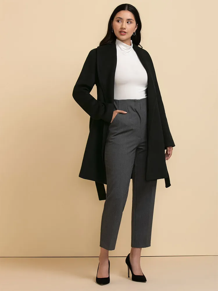 Harper Wool-Blend Wrap Coat