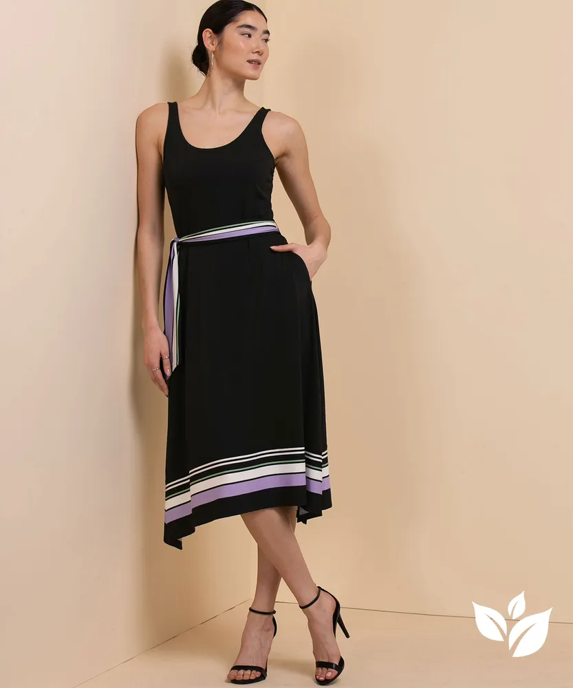 Sleeveless SharkBite Dress with Belt