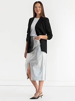 Silver Midi Skirt