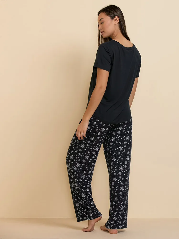 Short Sleeve Pajama Set -Top & Pants