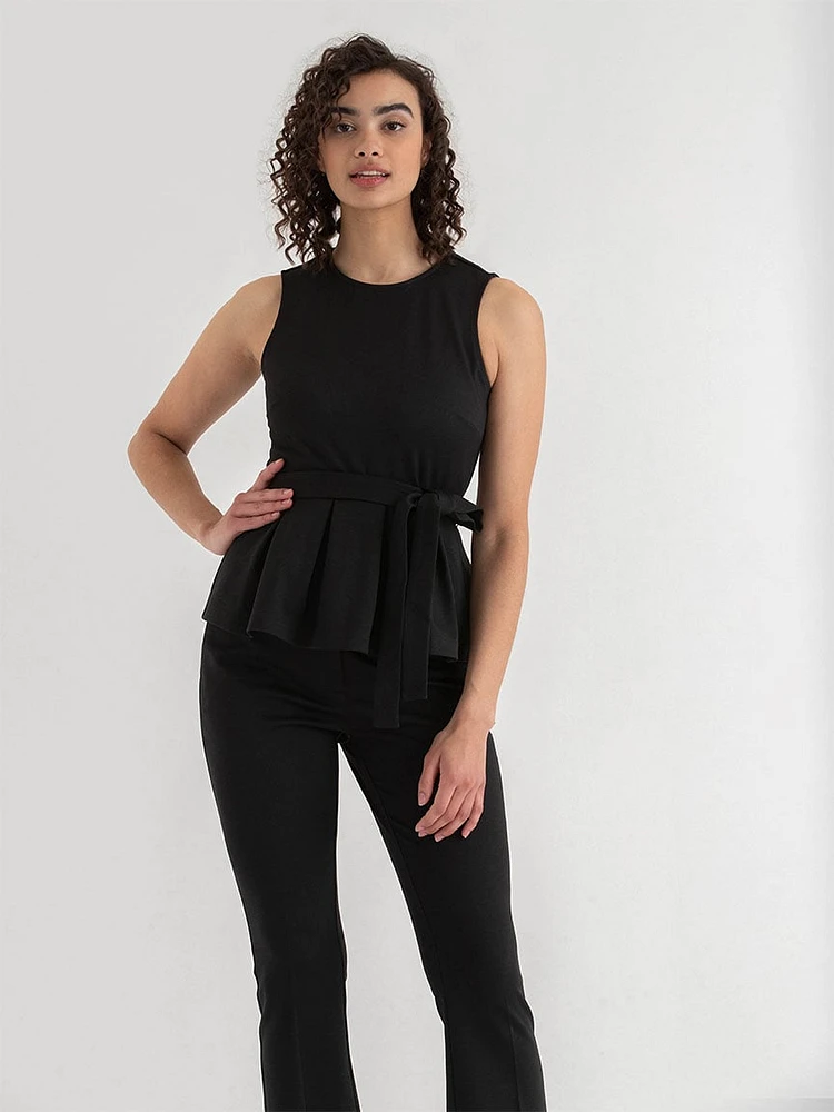 Peplum Top with Tie