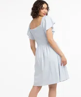 Smocked Square Neck Dress