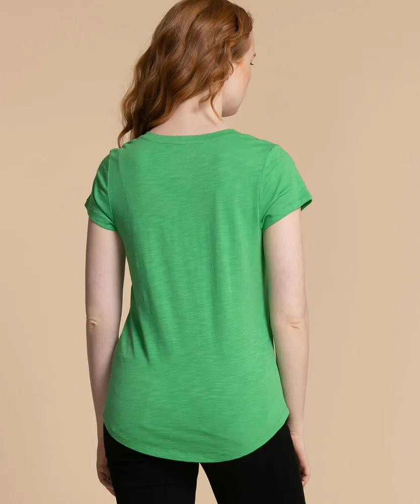 V-Neck Tee Shirt with Tail