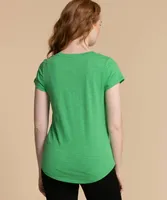V-Neck Tee Shirt with Tail