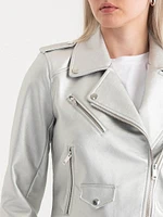 Silver Moto Jacket