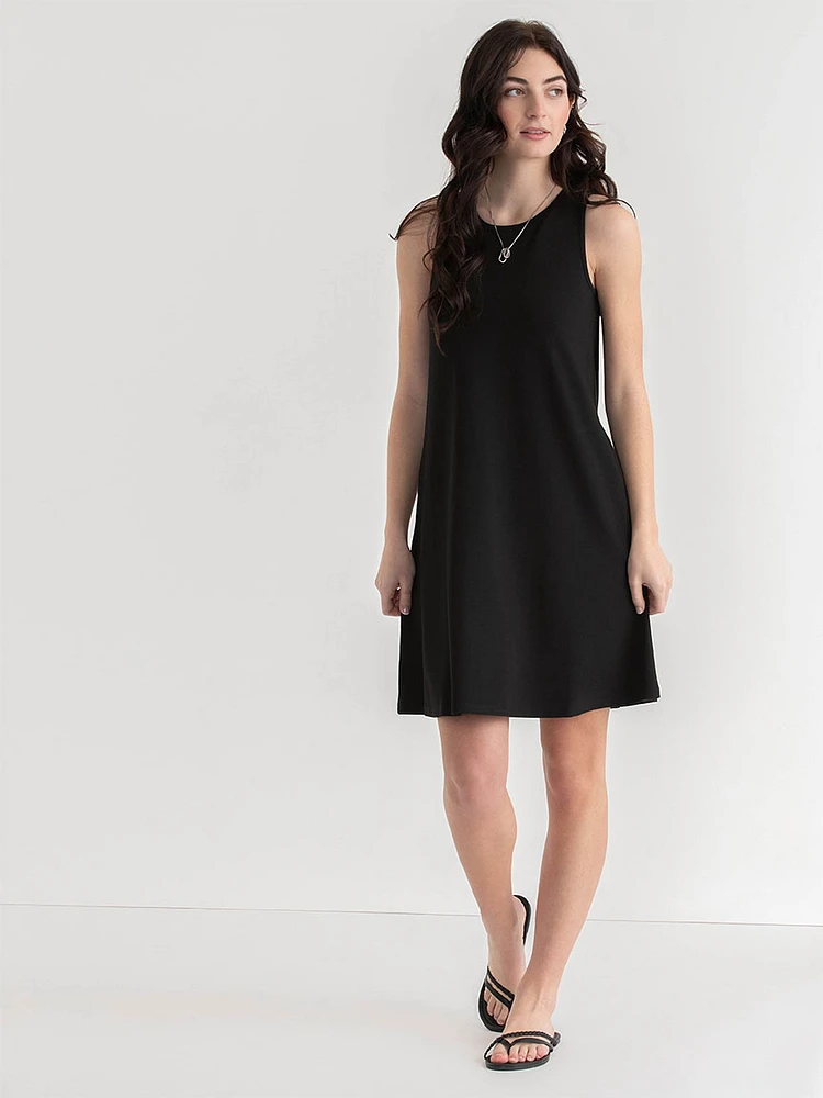 Sleeveless A-Line Dress with Pockets