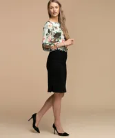 Long Puff Sleeve Scoop Neck Blouse