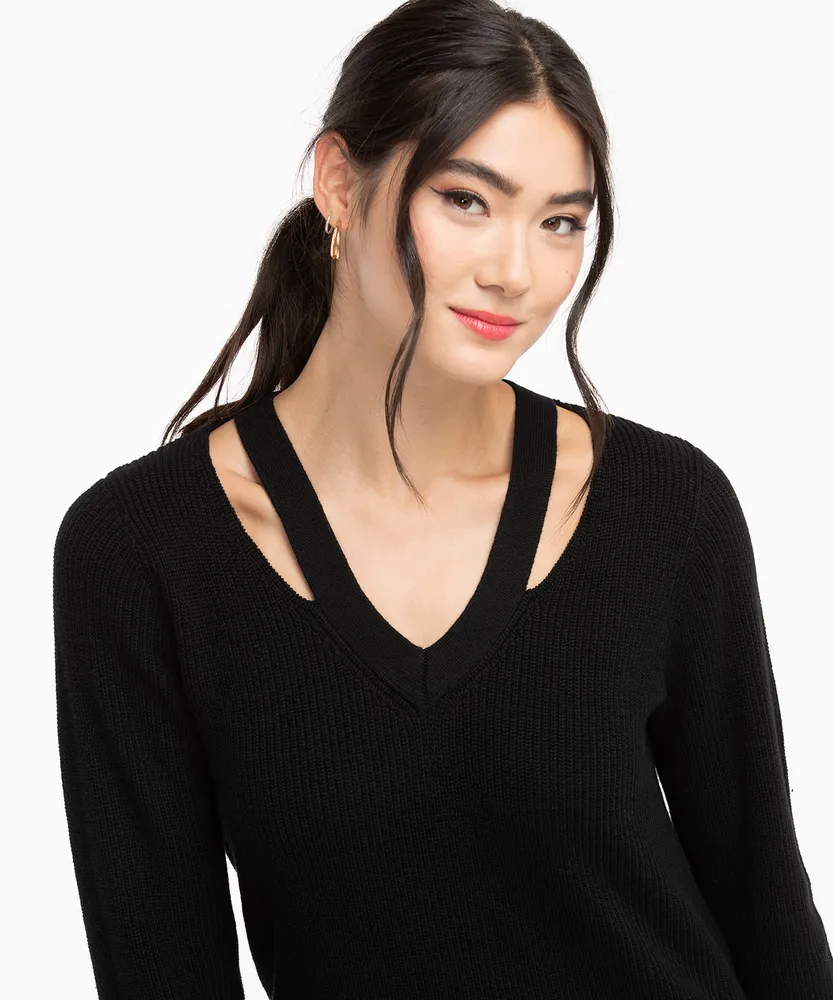 Cutout Neck Sweater