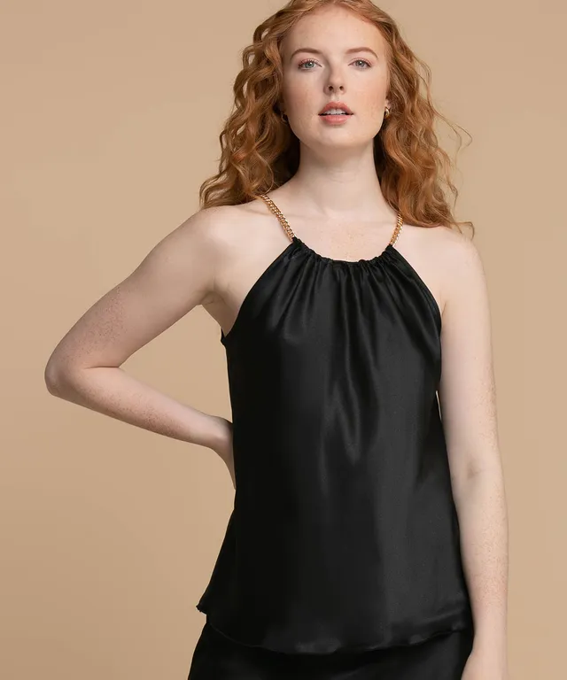 Draped Satin Halter Top