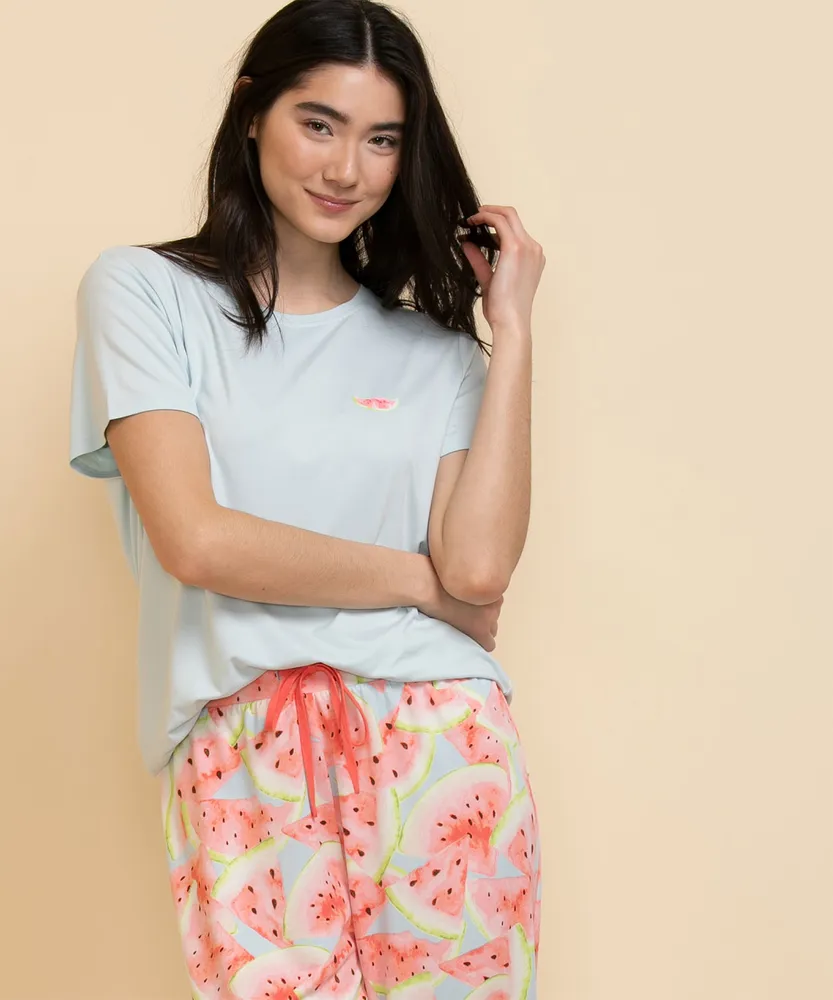 Short Sleeve Pajama Set -Top & Pants