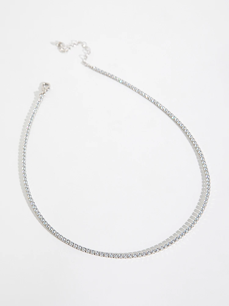 3mm Cubic Zirconia Tennis Necklace