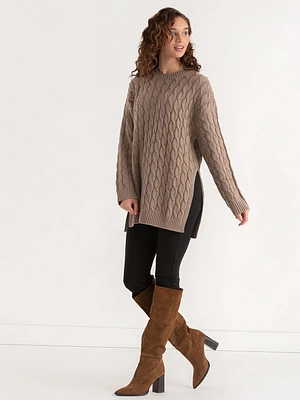 Cable Tunic Pullover Sweater