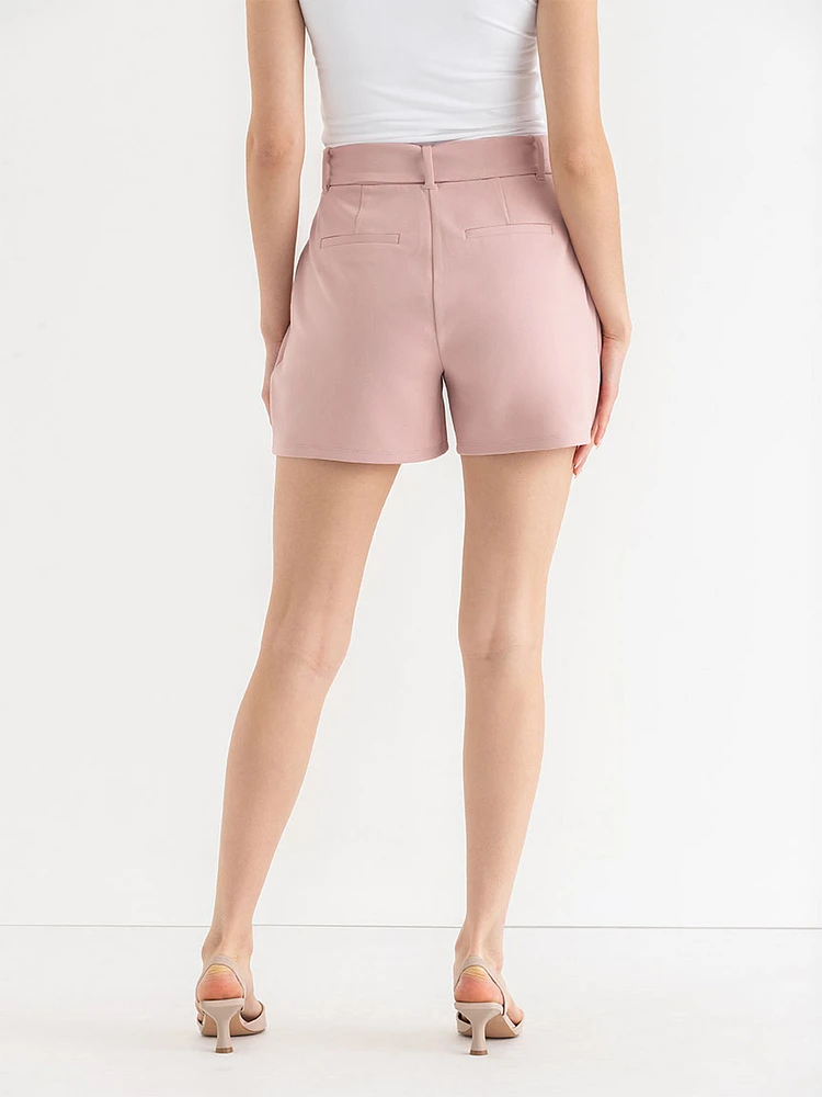 Belted Short Scuba Crepe