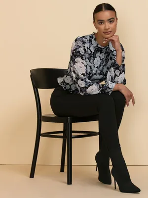 Long Sleeve Smocked Blouse