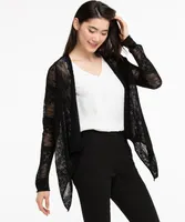 Pointelle Drape Front Cardigan