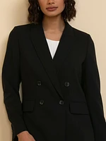 London Double Breasted Relaxed Blazer Luxe Tailored