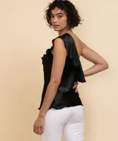 Tash + Sophie Satin One Shoulder Blouse