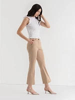 Flared Ankle Pants Ponte Twill