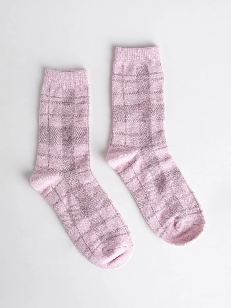 Plaid Crew Socks