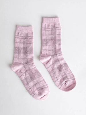 Plaid Crew Socks