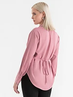 Satin Tie-Back Blouse