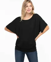 Extended Sleeve Banded Bottom Top