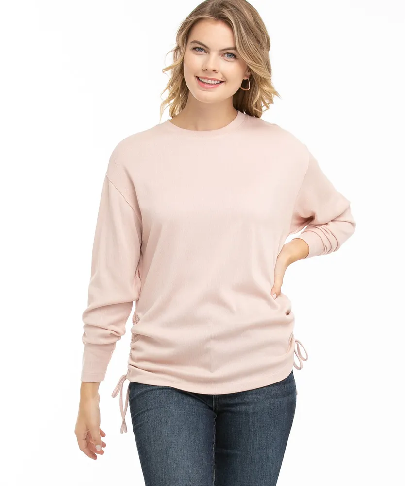 Ruched Side Ribbed Top
