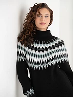 Turtleneck FairIsle Knit Dress