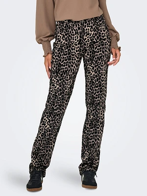 Leopard Print Straight Leg Jeans