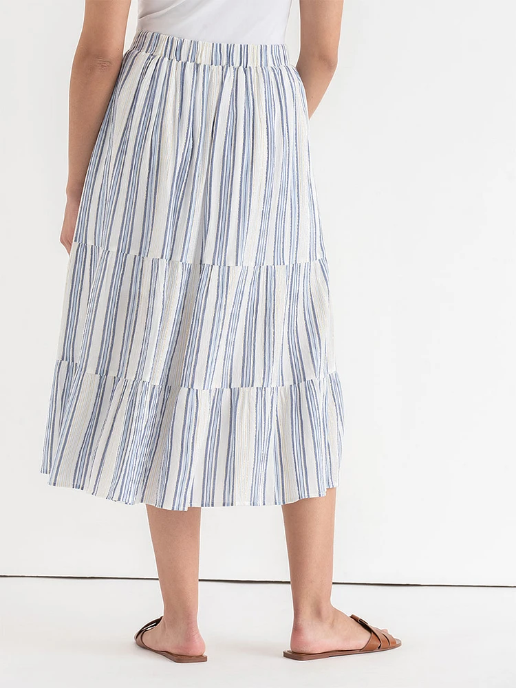 Tiered Stripe Skirt