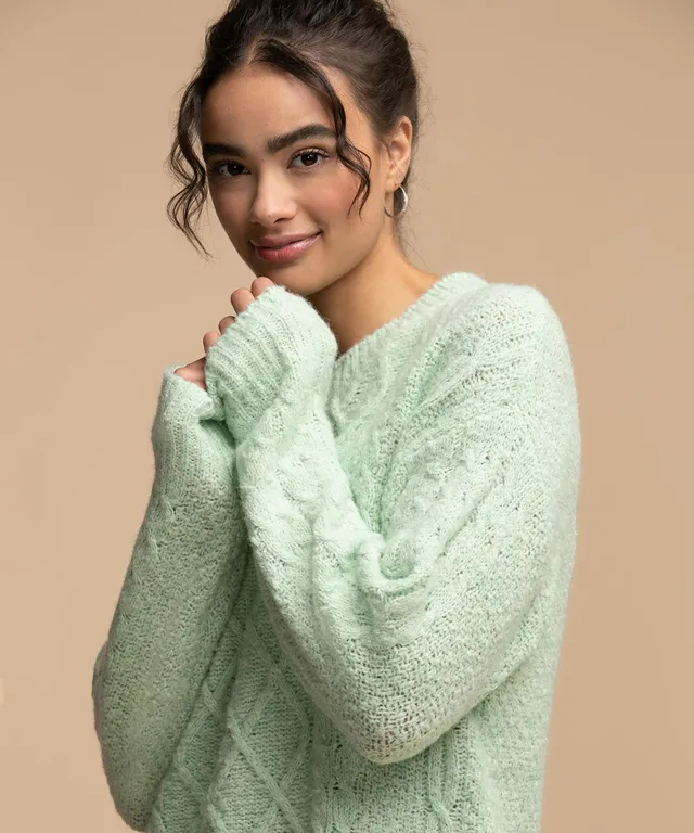 RICKI'S Eco-Friendly Cable Knit Tunic Sweater