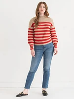 Mock Neck Balloon Sleeve Sweater