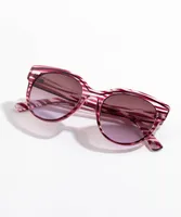 Translucent Pink Striped Sunglasses