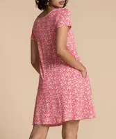 Short Sleeve Dress With Criss-Cross Neck