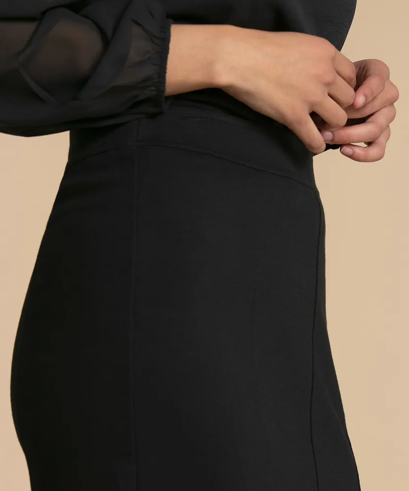 Midi Pencil Skirt with Flippy Hem