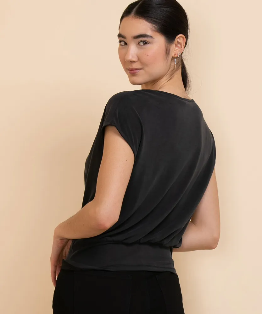 Eco Friendly Black Twist Front Top