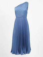 One Shoulder Pleated Dress