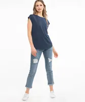 Linen Blend Pocket Tee