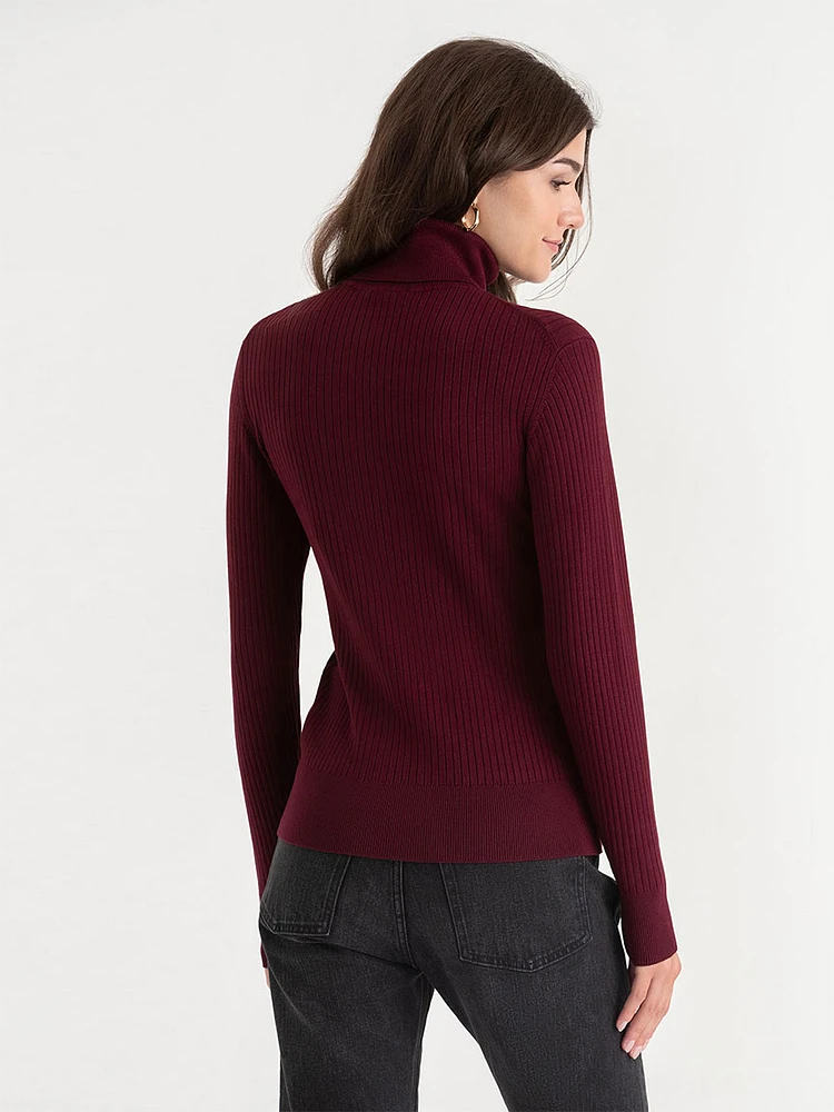 Rib Turtleneck Sweater