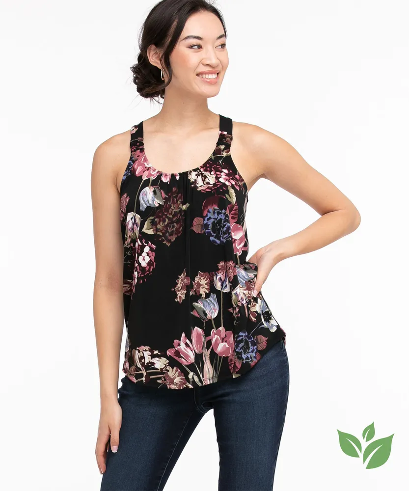 RICKI'S Eco-Friendly Ruched Strap Tank Top