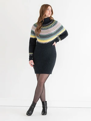 Turtleneck FairIsle Knit Dress