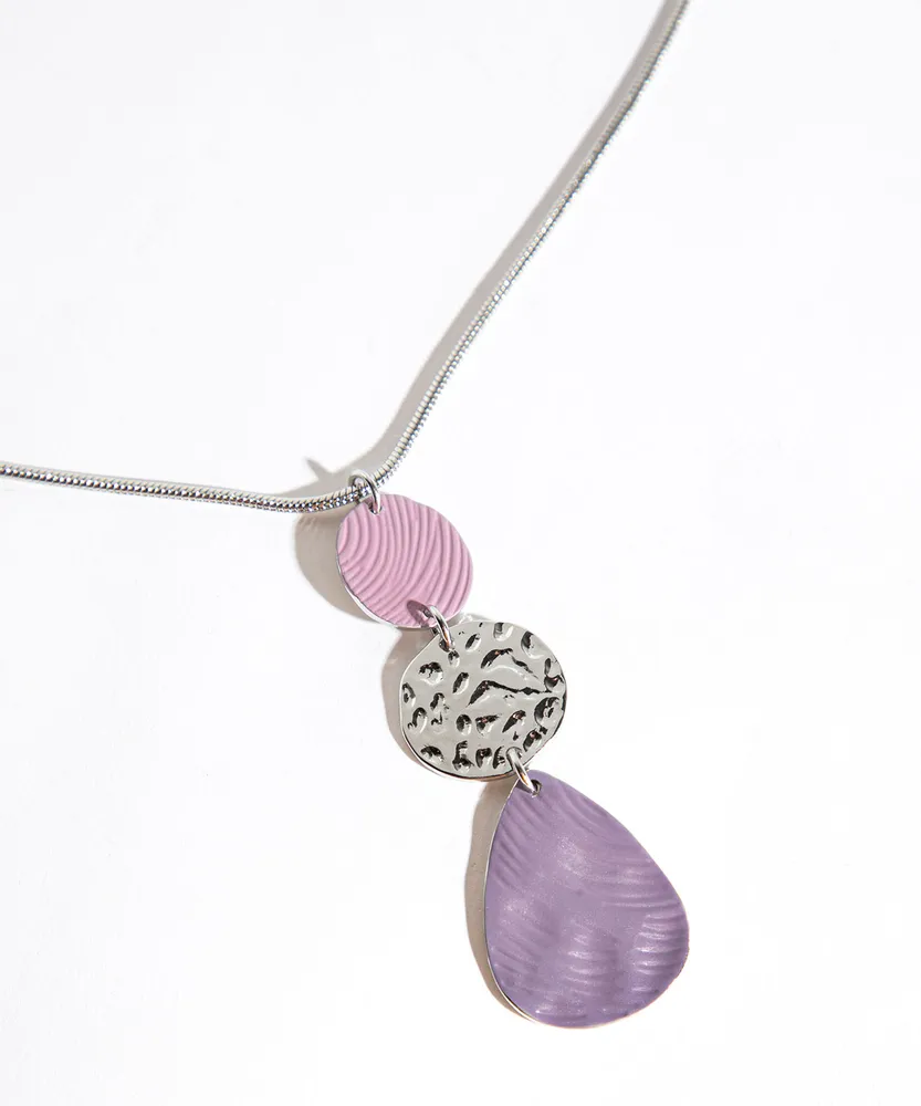 Pink & Purple Pendant Necklace