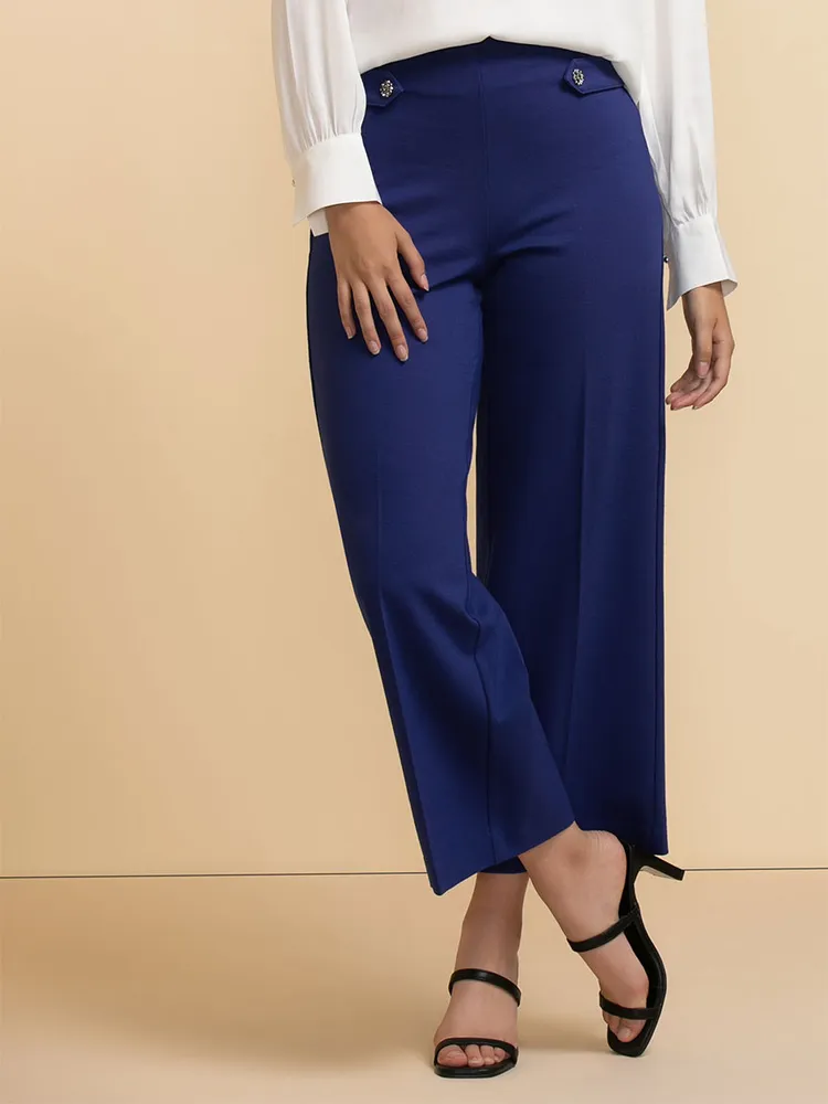 Ponte Pull-On Wide Leg Crop Pant