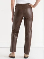 Straight-Leg Faux-Leather Pant