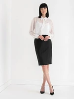 Knee Length Pencil Skirt Luxe Ponte