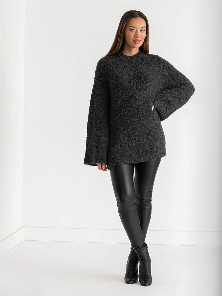 Boucle Bell Sleeve Sweater