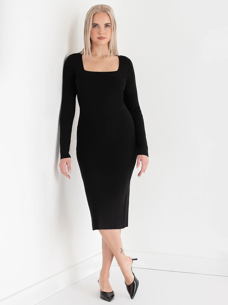 Square Neck Sweater Dress