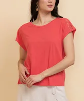 Crochet Linen Extended Sleeve Tee